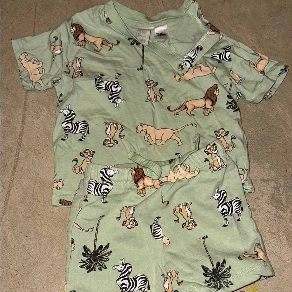 Green Animal Print Baby Outfit